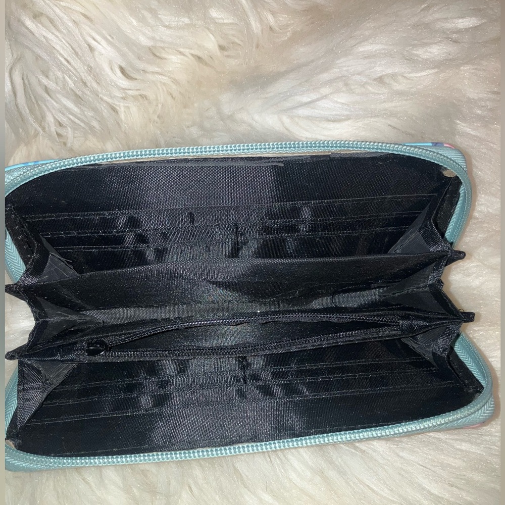 Women Zip Around Organizer Wallet PU Clutch (Blue Panda) - Picture 10 of 11